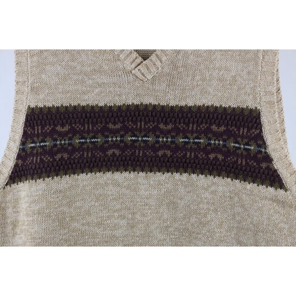 Vintage 90s American Eagle Outfitters Mens Large Fair Isle Knit Sweater Vest - Picture 4 of 8